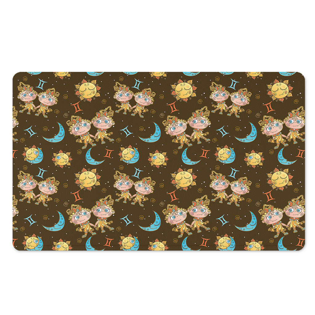 Cute Cartoon Gemini Pattern Print Polyester Doormat