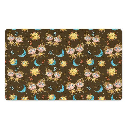 Cute Cartoon Gemini Pattern Print Polyester Doormat