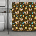 Cute Cartoon Gemini Pattern Print Polyester Shower Curtain