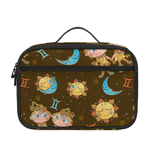 Cute Cartoon Gemini Pattern Print Portable Lunch Bag