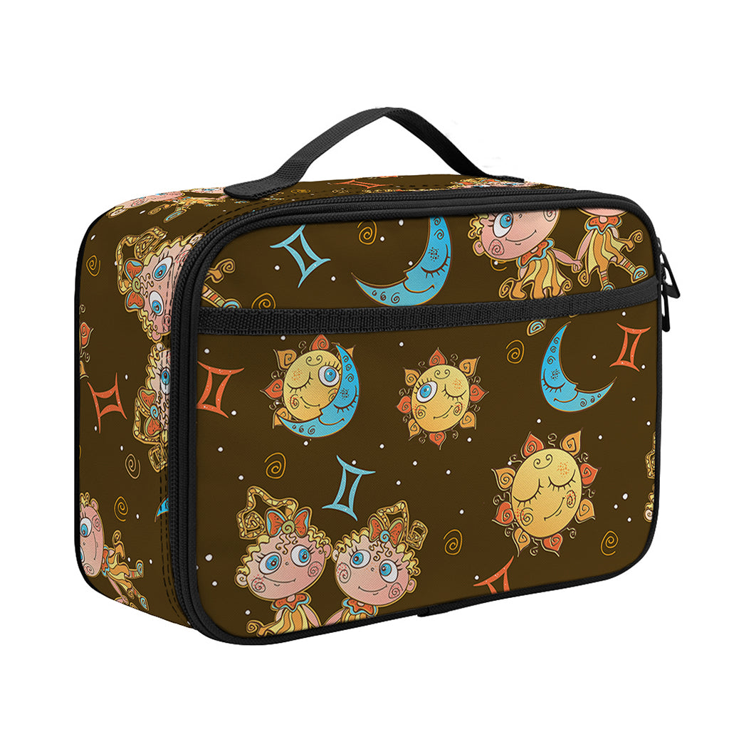 Cute Cartoon Gemini Pattern Print Portable Lunch Bag