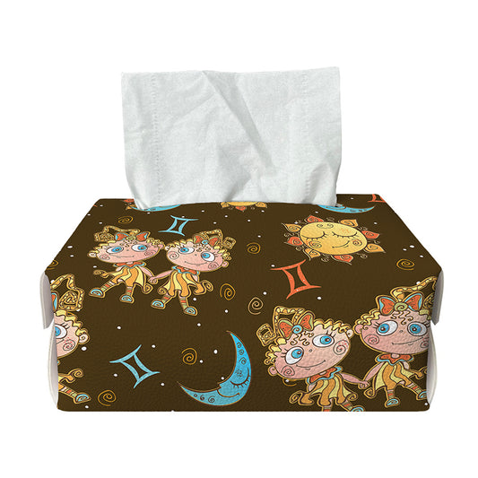 Cute Cartoon Gemini Pattern Print Rectangle Tissue Box Cover