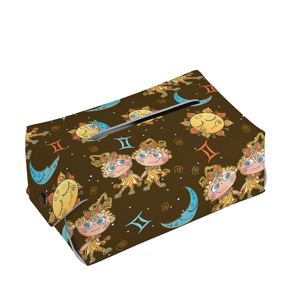 Cute Cartoon Gemini Pattern Print Rectangle Tissue Box Cover