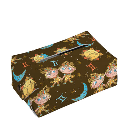 Cute Cartoon Gemini Pattern Print Rectangle Tissue Box Cover