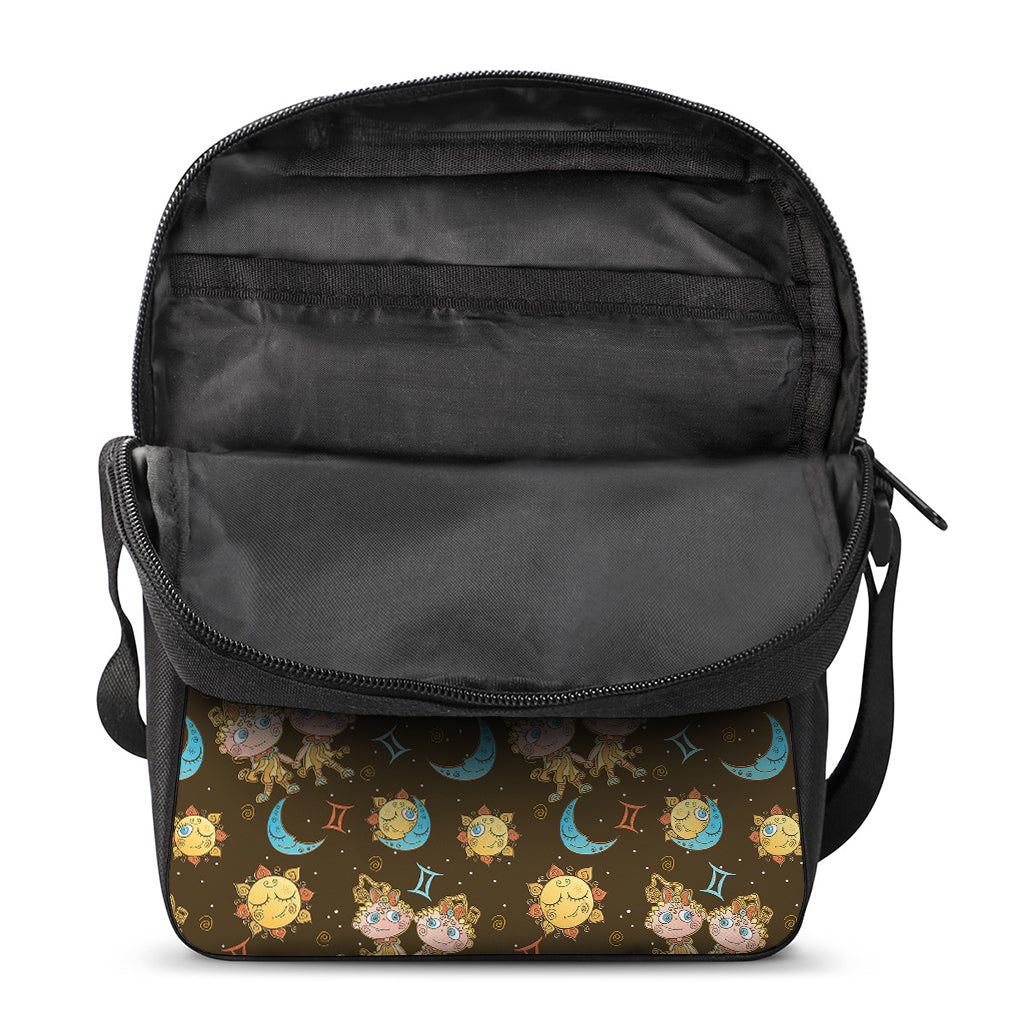 Cute Cartoon Gemini Pattern Print Rectangular Crossbody Bag