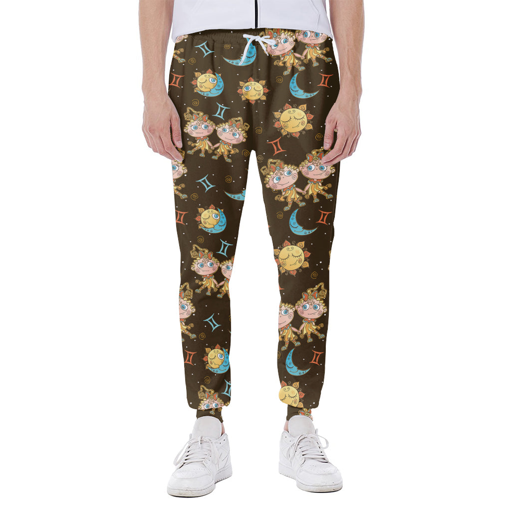 Cute Cartoon Gemini Pattern Print Scuba Joggers