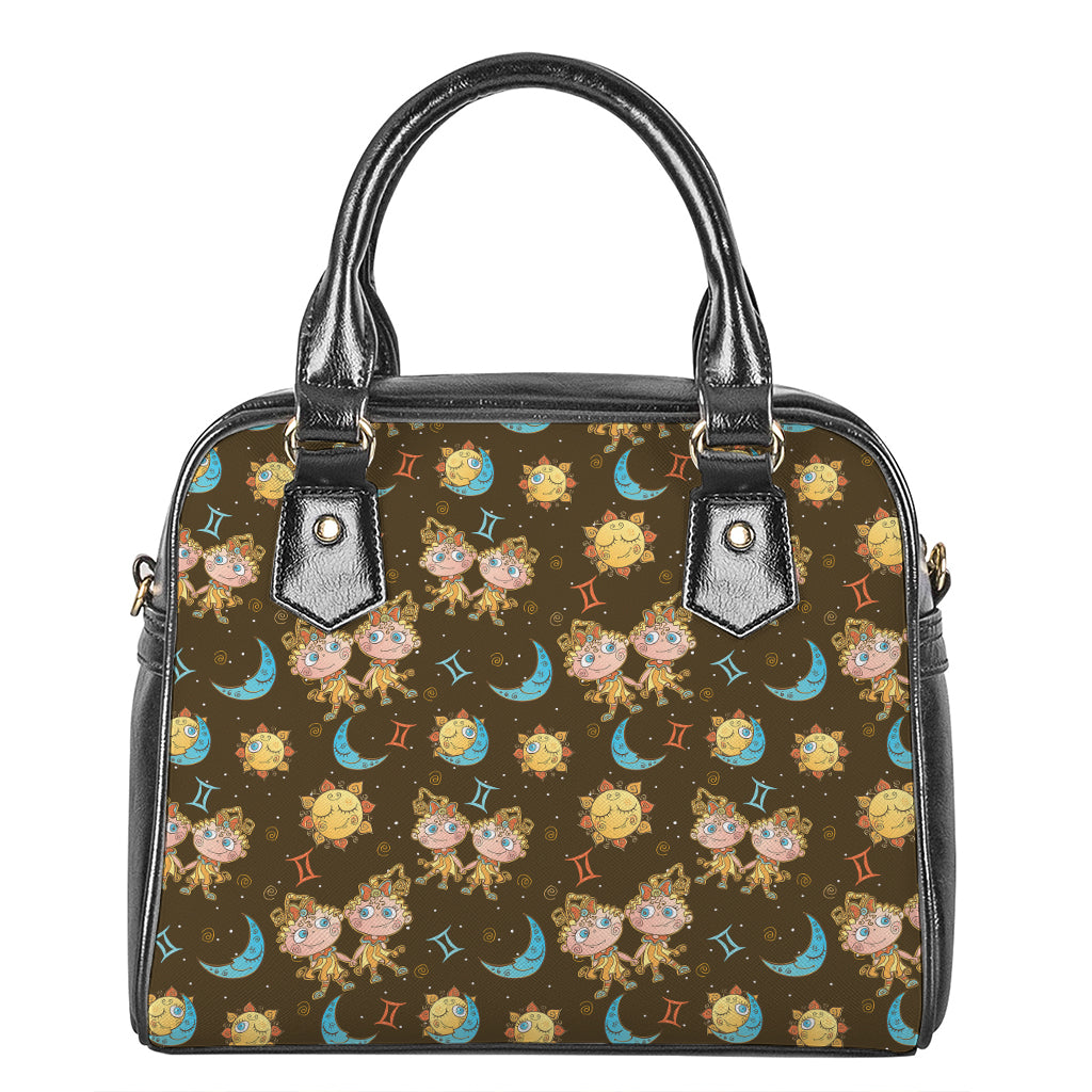 Cute Cartoon Gemini Pattern Print Shoulder Handbag