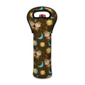Cute Cartoon Gemini Pattern Print Single Neoprene Wine Tote