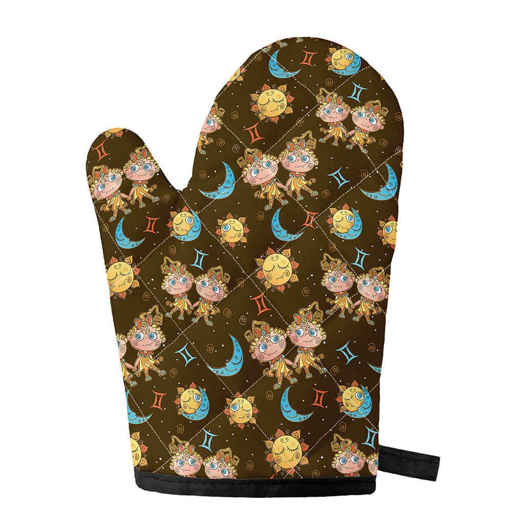 Cute Cartoon Gemini Pattern Print Single Oven Mitt