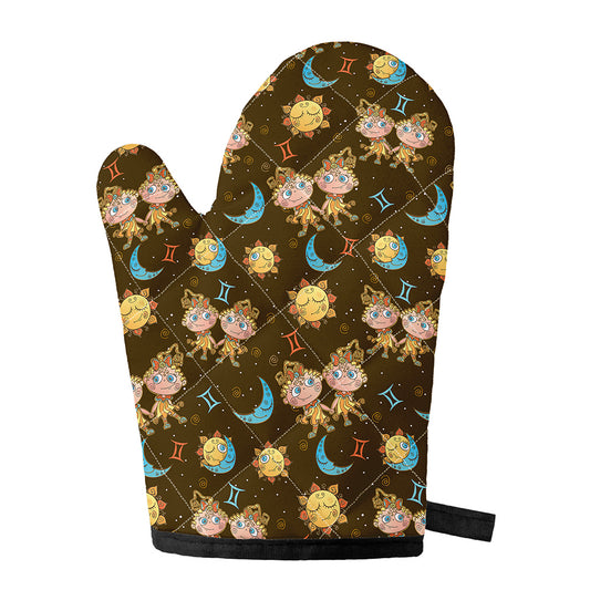 Cute Cartoon Gemini Pattern Print Single Oven Mitt