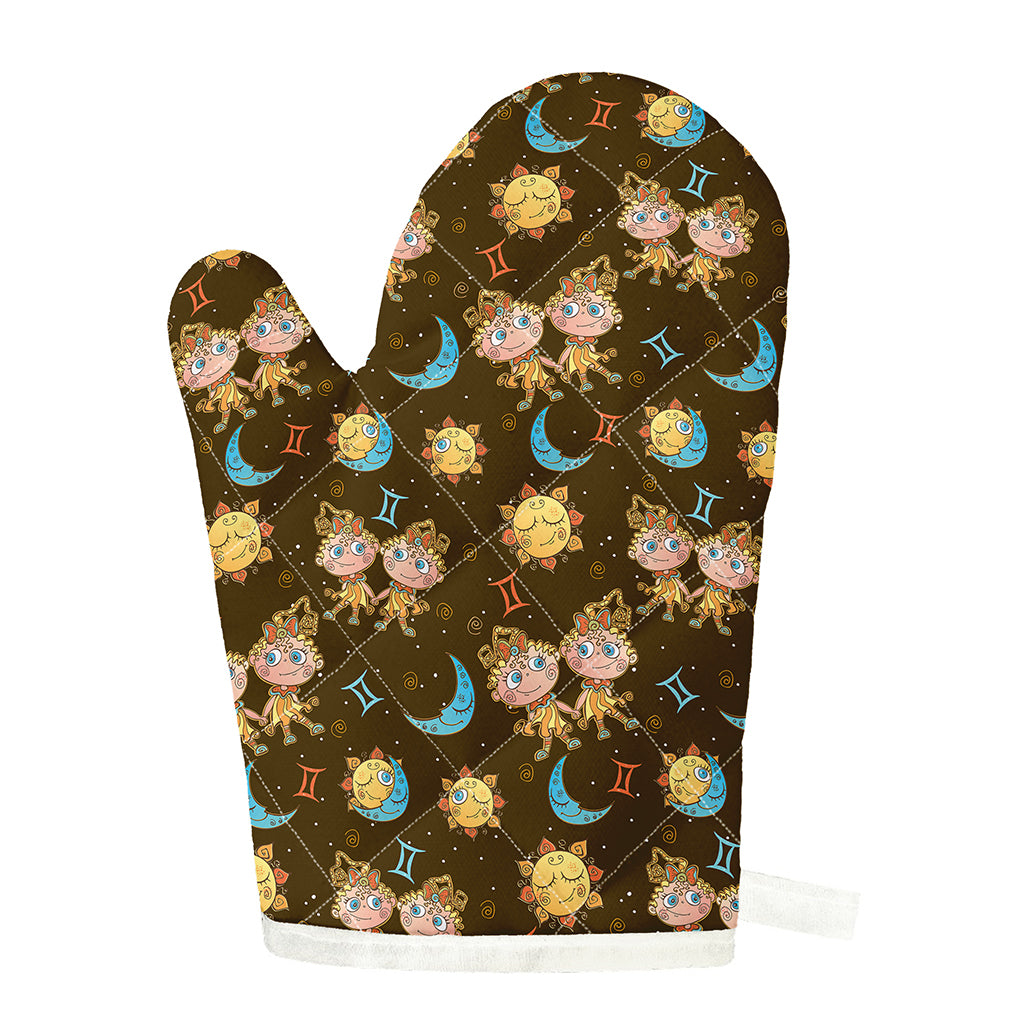 Cute Cartoon Gemini Pattern Print Single Oven Mitt