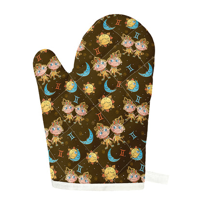 Cute Cartoon Gemini Pattern Print Single Oven Mitt