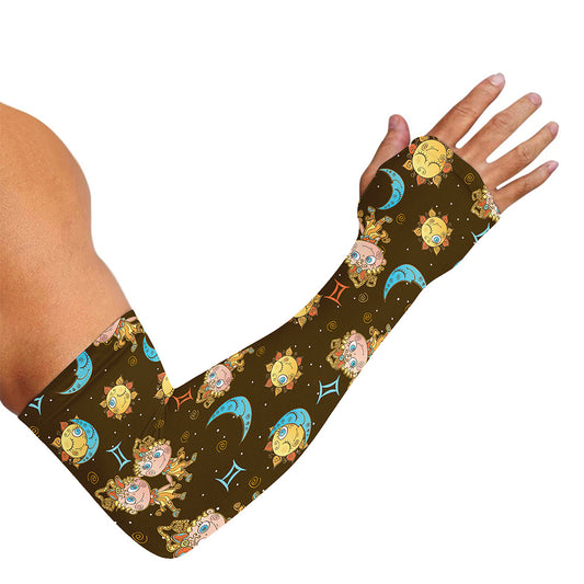 Cute Cartoon Gemini Pattern Print Sun Protection Arm Sleeves