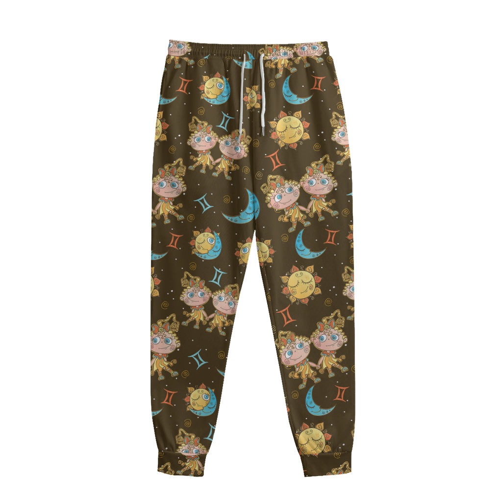 Cute Cartoon Gemini Pattern Print Sweatpants