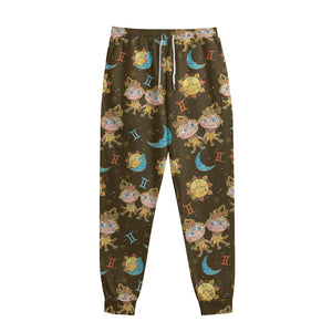 Cute Cartoon Gemini Pattern Print Sweatpants