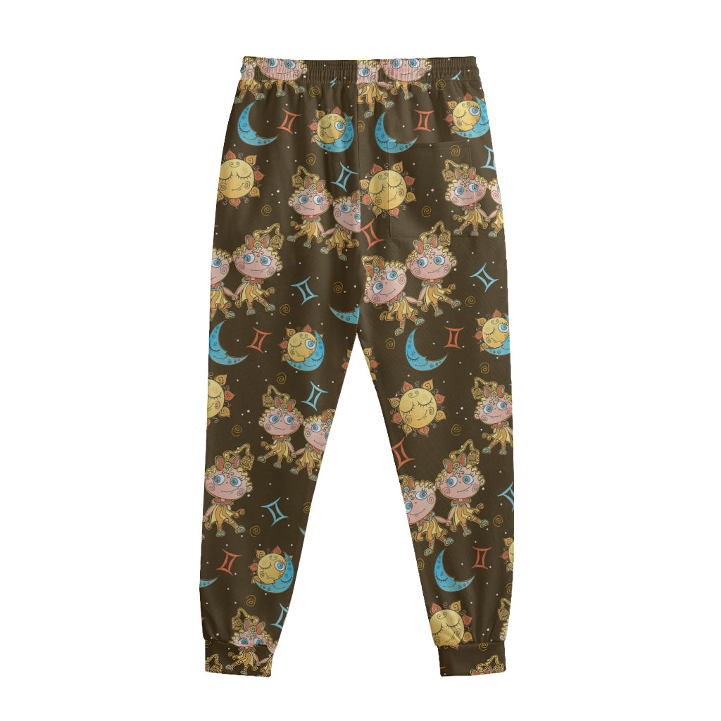 Cute Cartoon Gemini Pattern Print Sweatpants