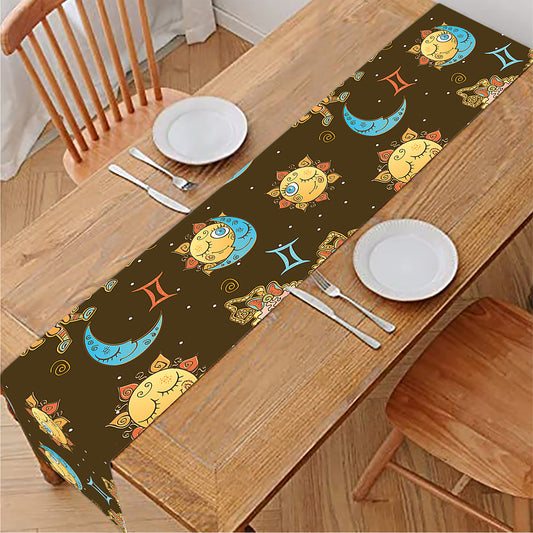 Cute Cartoon Gemini Pattern Print Table Runner