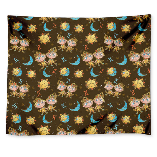 Cute Cartoon Gemini Pattern Print Tapestry
