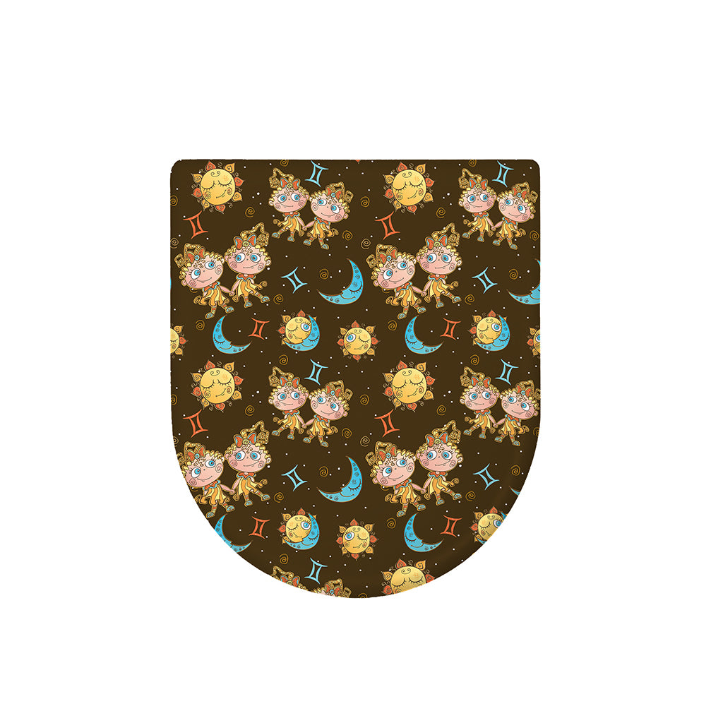 Cute Cartoon Gemini Pattern Print Toilet Lid Cover