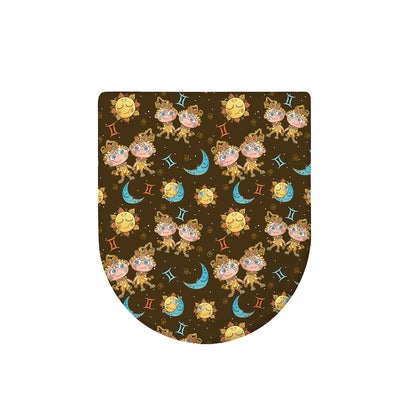 Cute Cartoon Gemini Pattern Print Toilet Lid Cover