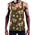 Cute Cartoon Gemini Pattern Print Men's Workout Tank Top