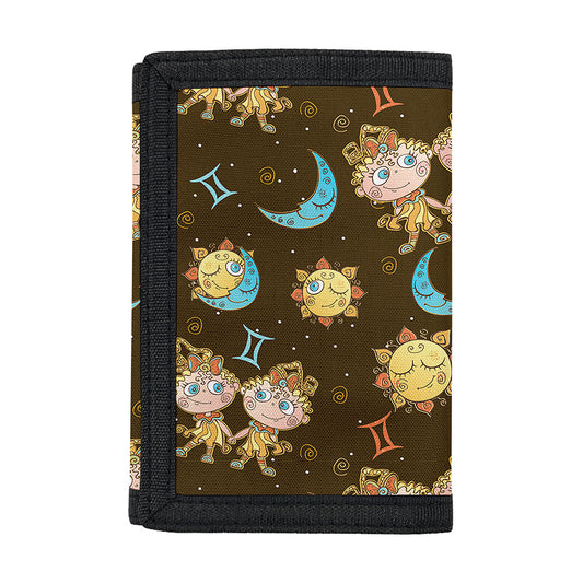Cute Cartoon Gemini Pattern Print Trifold Wallet