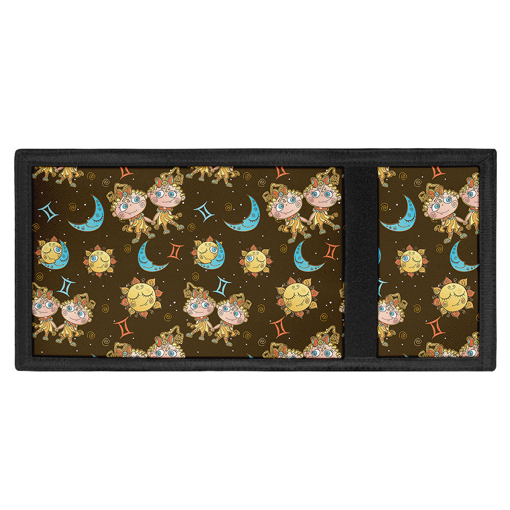 Cute Cartoon Gemini Pattern Print Trifold Wallet