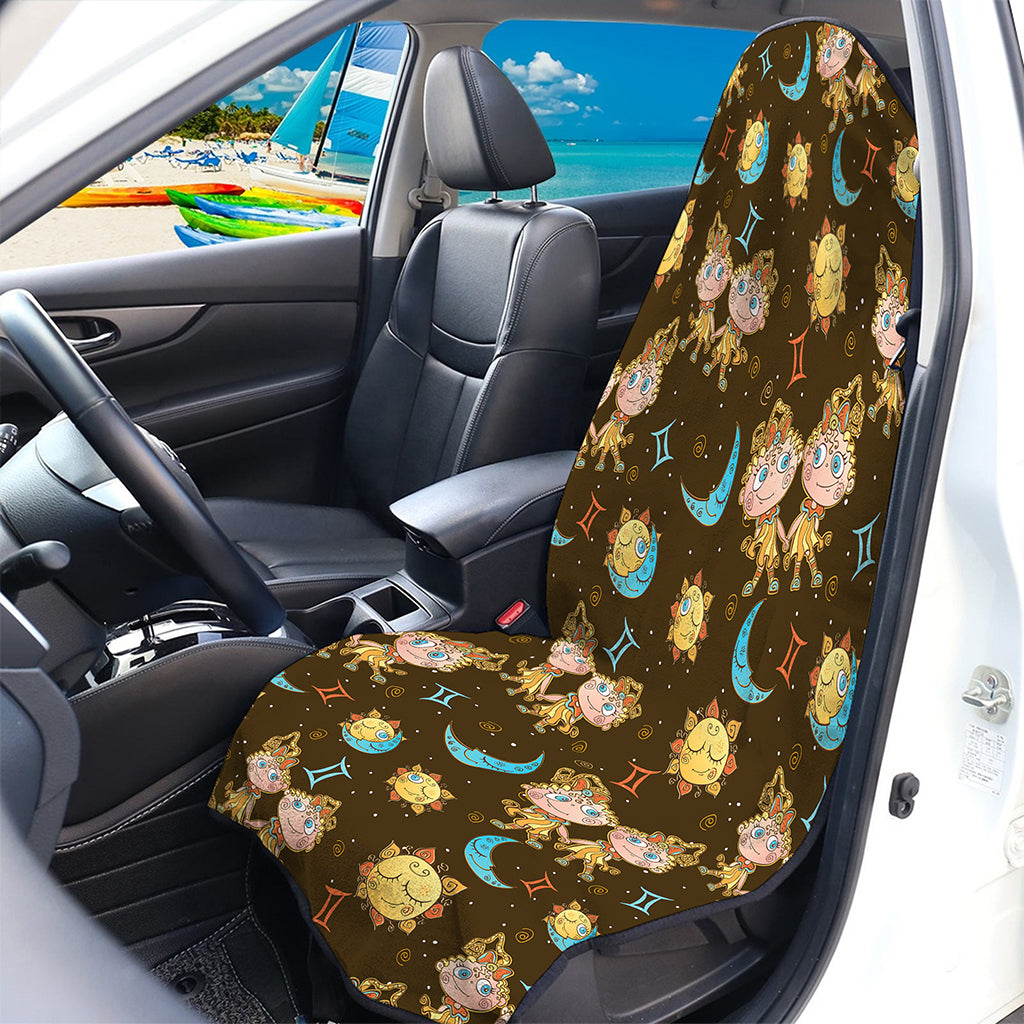 Cute Cartoon Gemini Pattern Print Waterproof Car Seat Cover