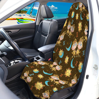 Cute Cartoon Gemini Pattern Print Waterproof Car Seat Cover