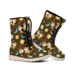 Cute Cartoon Gemini Pattern Print Winter Boots