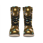 Cute Cartoon Gemini Pattern Print Winter Boots