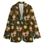 Cute Cartoon Gemini Pattern Print Women's Blazer