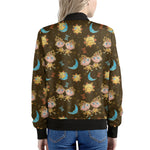 Cute Cartoon Gemini Pattern Print Women's Bomber Jacket