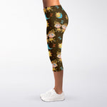 Cute Cartoon Gemini Pattern Print Women's Capri Leggings