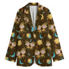 Cute Cartoon Gemini Pattern Print Women's Cotton Blazer