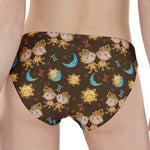 Cute Cartoon Gemini Pattern Print Women's Panties