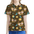 Cute Cartoon Gemini Pattern Print Women's Polo Shirt