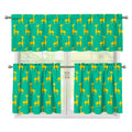 Cute Cartoon Giraffe Pattern Print 3 Piece Kitchen Curtains
