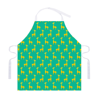 Cute Cartoon Giraffe Pattern Print Adjustable Apron