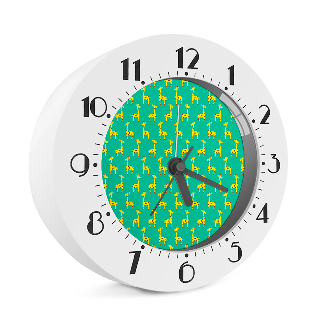 Cute Cartoon Giraffe Pattern Print Alarm Clock