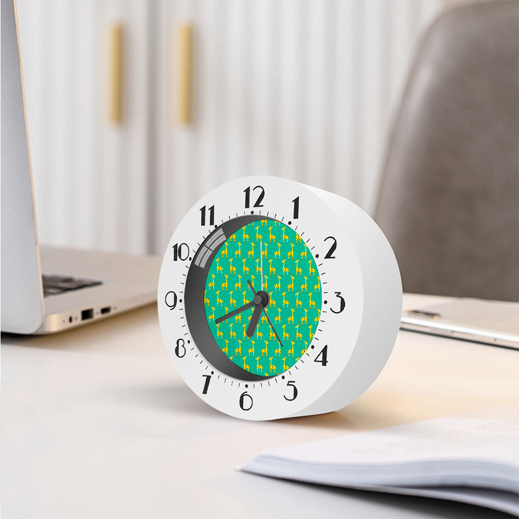 Cute Cartoon Giraffe Pattern Print Alarm Clock