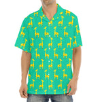 Cute Cartoon Giraffe Pattern Print Aloha Shirt