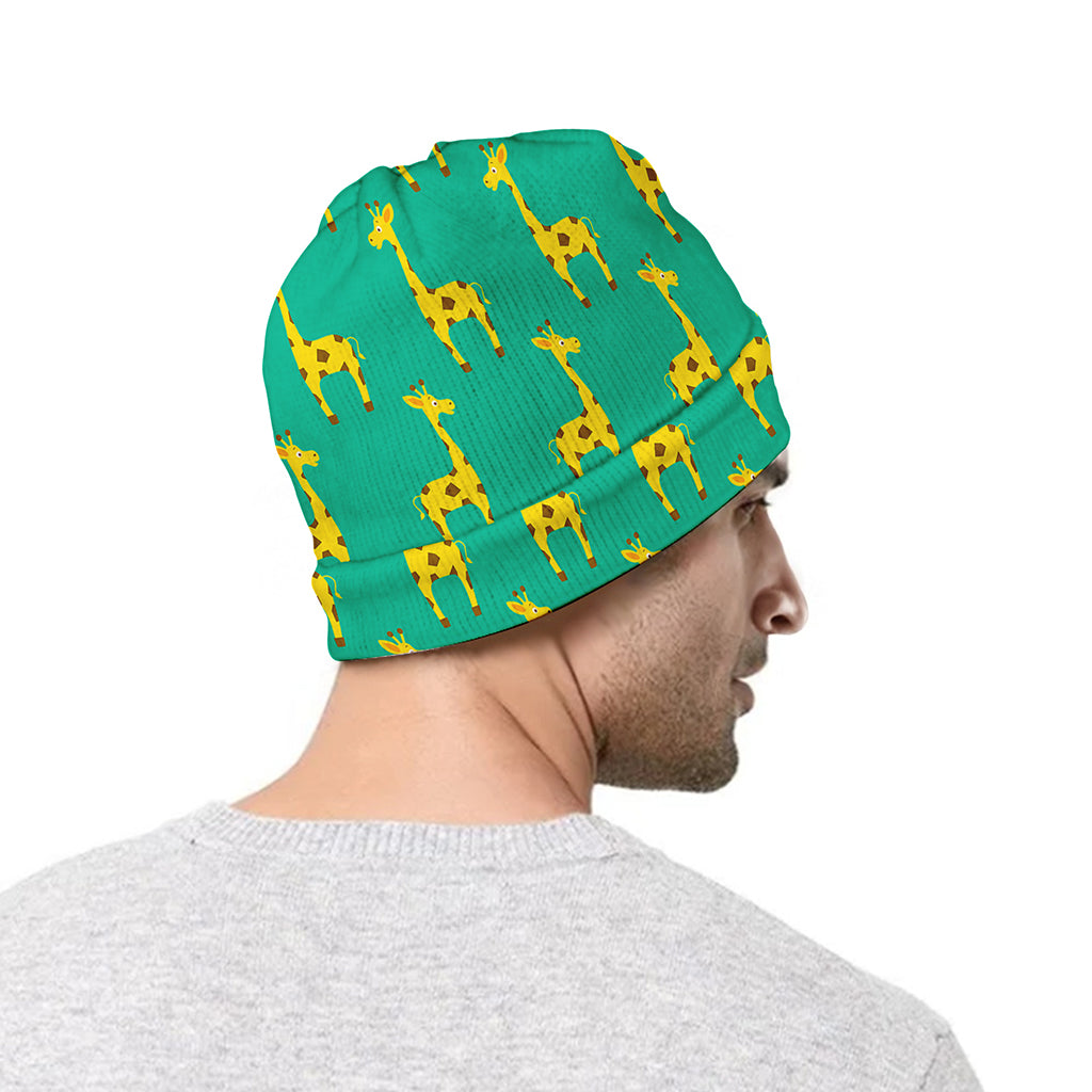 Cute Cartoon Giraffe Pattern Print Beanie
