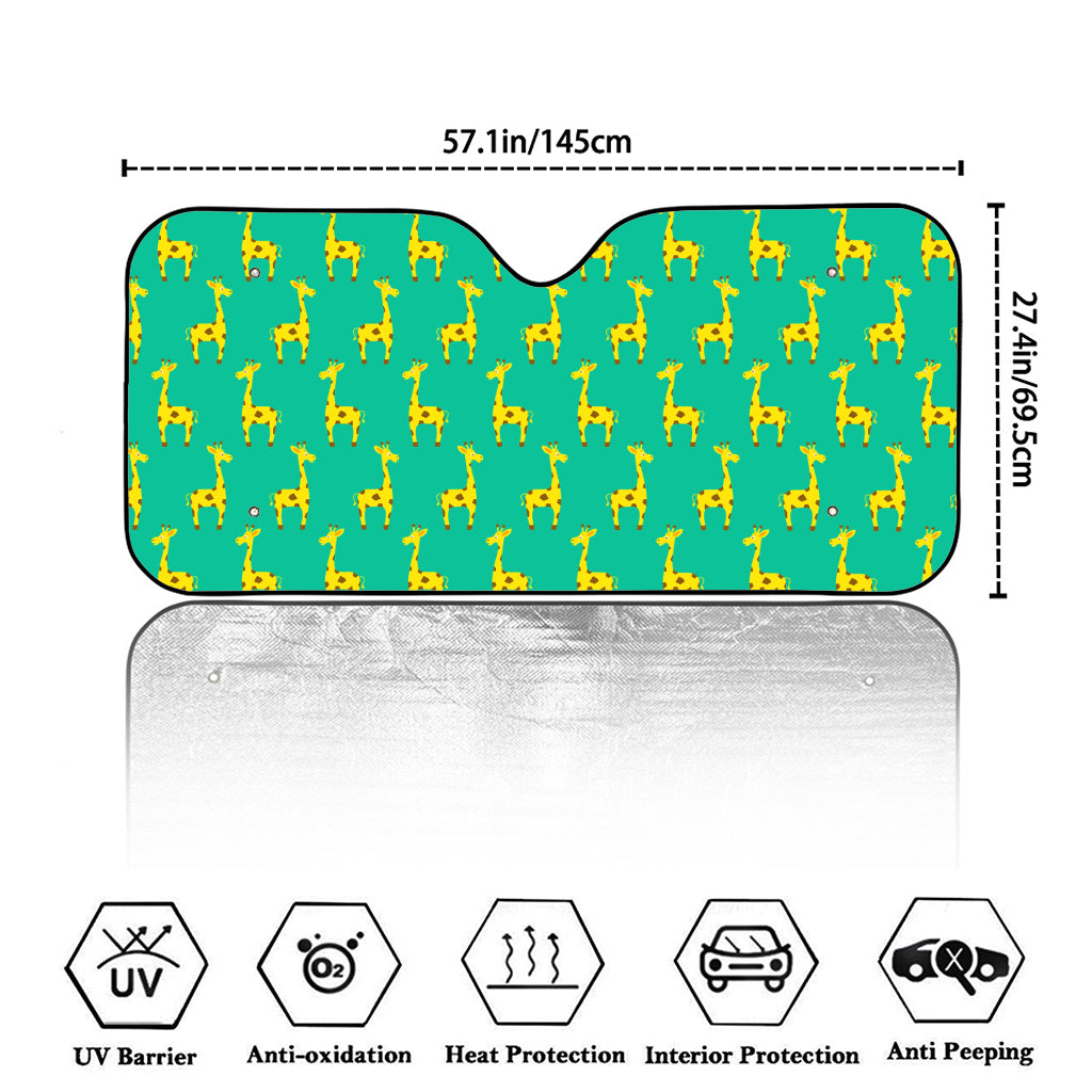 Cute Cartoon Giraffe Pattern Print Car Windshield Sun Shade