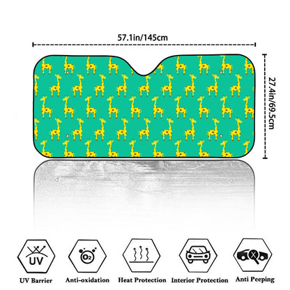 Cute Cartoon Giraffe Pattern Print Car Windshield Sun Shade