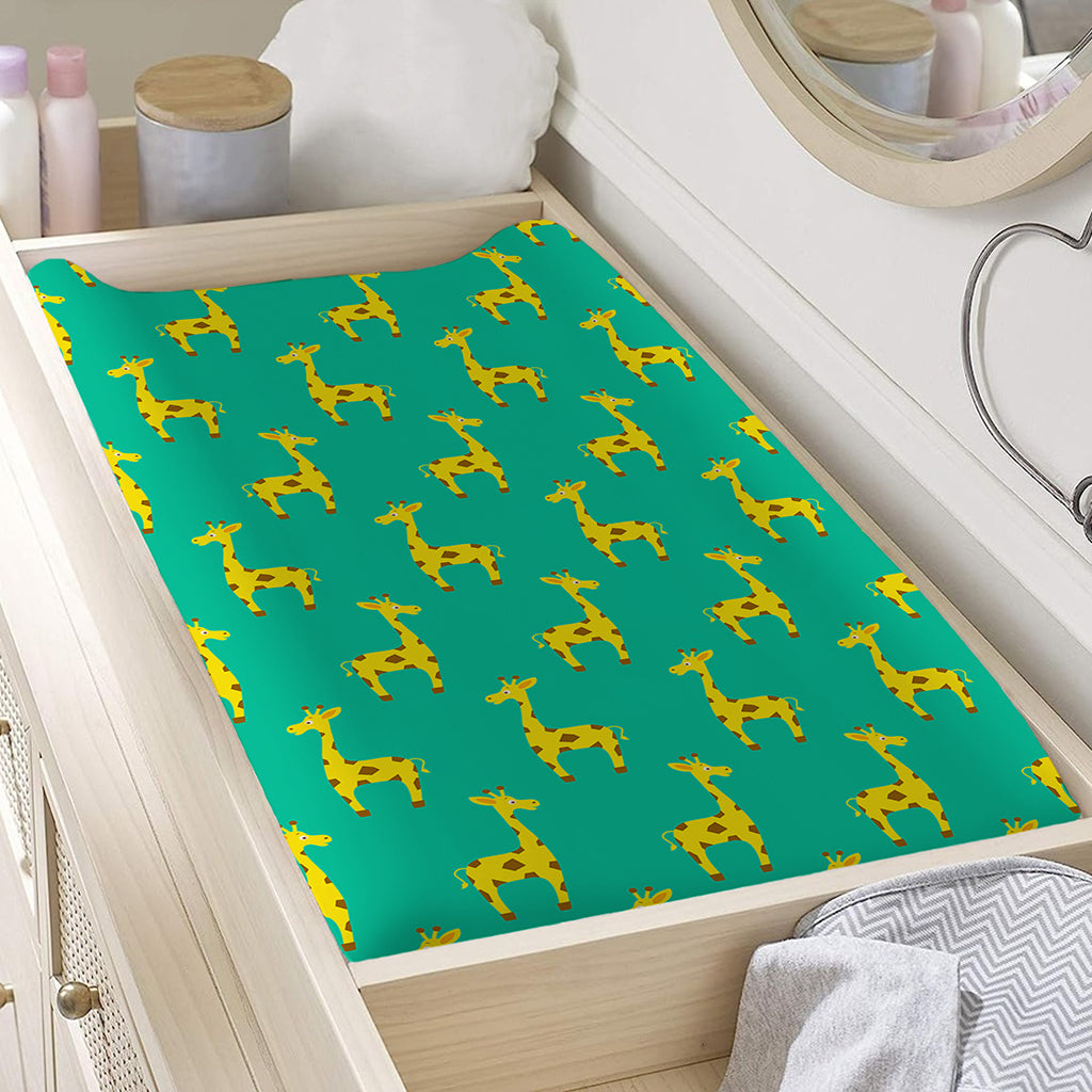 Cute Cartoon Giraffe Pattern Print Changing Pad Cover