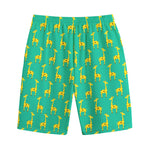 Cute Cartoon Giraffe Pattern Print Cotton Shorts