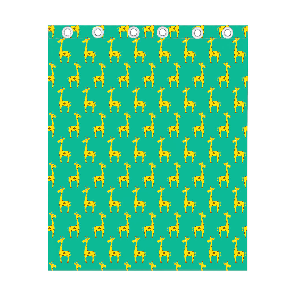Cute Cartoon Giraffe Pattern Print Curtain