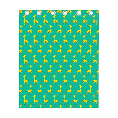 Cute Cartoon Giraffe Pattern Print Curtain
