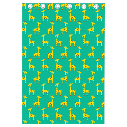 Cute Cartoon Giraffe Pattern Print Curtain